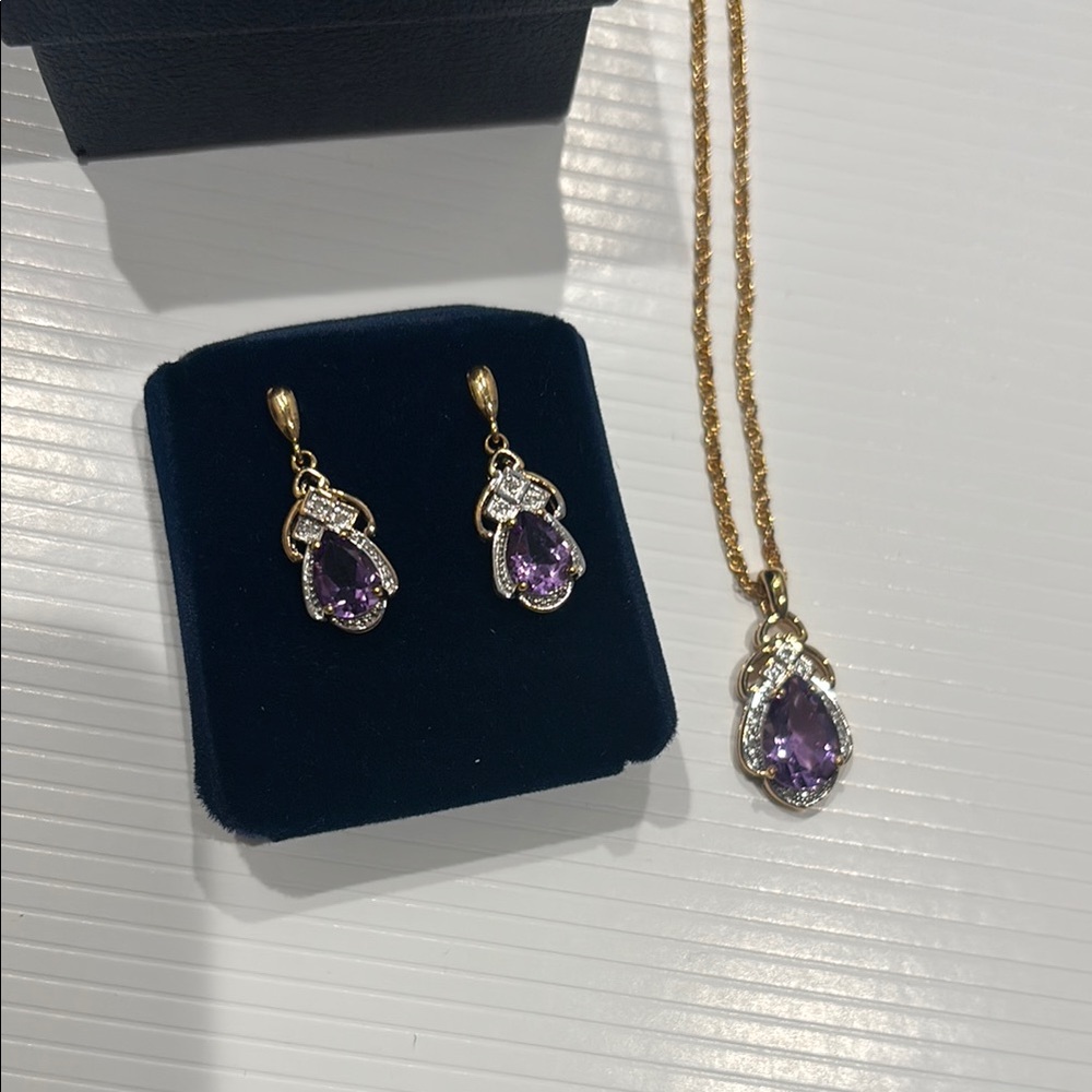 Elegant Gold and Purple Jewelry Set - Picture 4 of 4